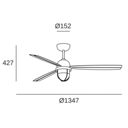 Ventilador MARINER Negro - Forlight. Luz LED Ø135cm
