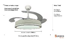 Ventilador Cordoba SUNACA - Motor DC. luz LED. 112cm Ø.
