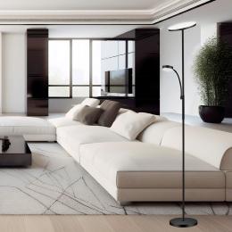 Pie salon ELTON negro led 25w+5w 2000lm 4000/3000k - ALEMAR