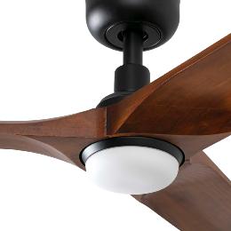 Ventilador HEYWOOD L FARO negro nogal - Luz LED Ø132cm
