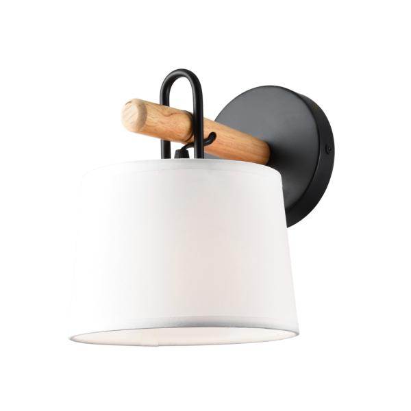 Aplique AROLAS negro-madera 1 x 60w e-27 - ALEMAR