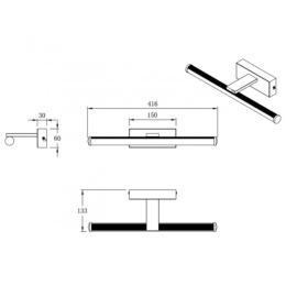Aplique led EGON negro led 10w 1000lm 4000k - ALEMAR