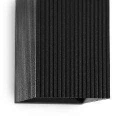 Aplique LUNE 2 Luces cuadrado negro estriado Faro