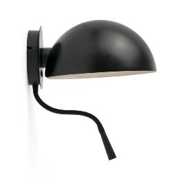 Aplique DOMINICA negro con lector LED Faro Barcelona
