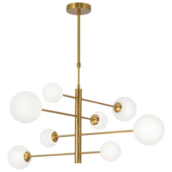 Lampara 8L COSMICA latón opal - ALEMAR