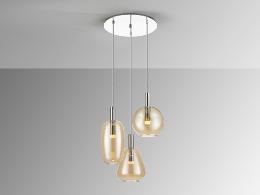 NARA- LAMPARA 3L CROMO D45 - ILUMINACION i3 By SCHULLER