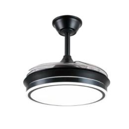 Ventilador Retractil Ambra-S Negro P&B - Motor DC. luz LED. 40-92cmØ.