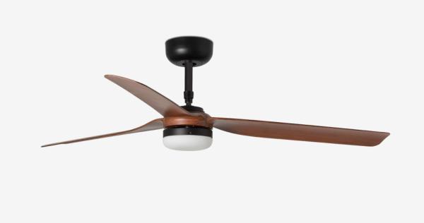 Ventilador Punt FARO Negro / Madera con luz LED 130cm.Ø