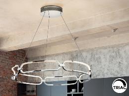 Lampara Colette Schuller - Cromo 80cm Ø. LED Dimable con mando