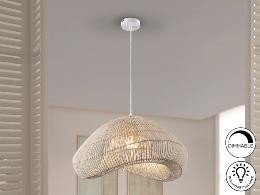 SABAH- LAMPARA RATAN BLANCO 55CM - SCHULLER