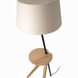Lampara de pie tripode TREEWOOD con mesa fresno Faro