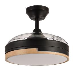 Ventilador OLIMPIA Mini Negro Madera Fabrilamp - Motor DC Ø91cm