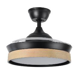 Ventilador Iglu Mini Negro Madera - Fabrilamp. Motor DC Ø107cm