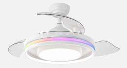 Ventilador Pitufo RGB Fabrilamp Blanco - Motor DC Ø107cm