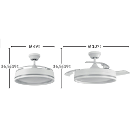 Ventilador Cerrato Cuero Fabrilamp - Motor DC Ø107cm