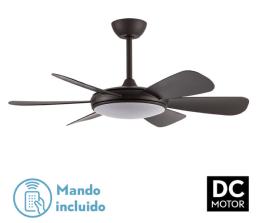 Ventilador ORIEL Marron - Fabrilamp  Motor DC, luz LED Ø107cm