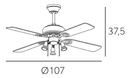 Ventilador GALERNA Oro Envejecido - Fabrilamp - Ø107cm