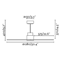 Ventilador NASSAU Blanco FARO - Motor DC Ø128cm.