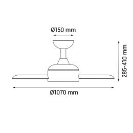 Ventilador NATI Blanco - Sulion -  Motor DC. 107cm Ø.