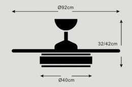 Ventilador retractil Isabella-S Negro P&B - Motor DC. 40-92cmØ.
