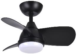 Ventilador PIRDO Negro Fabrilamp - Motor DC. 60cm Ø. Luz LED