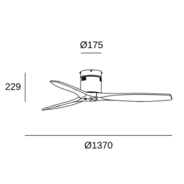 Ventilador Stem nogal FORLIGHT - Motor DC. 137cm. Ø.