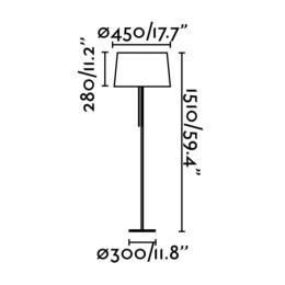 Lampara de pie VOLTA negra Faro Barcelona
