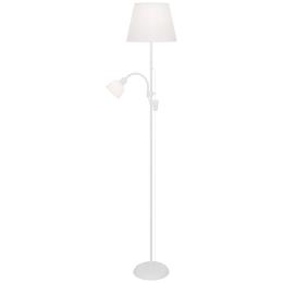 Lampara de pie Sisto Blanco - 1 Bombilla E27 + 1 bombilla E14