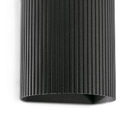 Aplique SOLE redondo negro estriado Faro Barcelona 