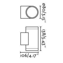 Aplique exterior TOND 2 luces gris oscuro 3000K Faro