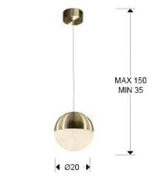 Colgante Sphere Schuller - Ø 20cm tono laton