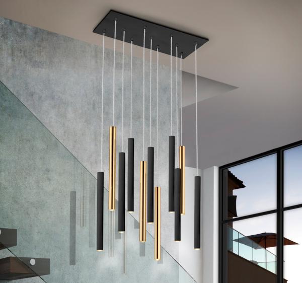 LAMPARA·VARAS·ORO/NEGRO 11L - SCHULLER