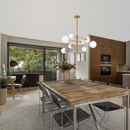 Lampara 8L COSMICA latón opal - ALEMAR