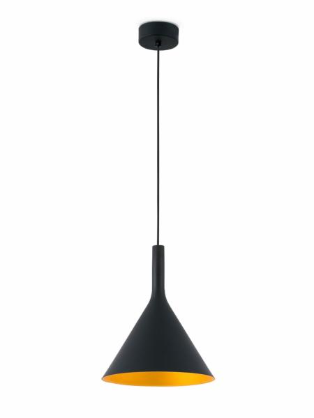 Colgante PAM-G Faro - 1 luz LED - 25cm Ø acabado negro/oro 