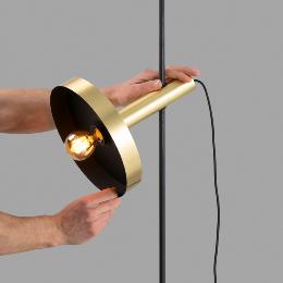 Lampara de pie WHIZZ oro/negra Faro Barcelona