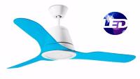 Ventilador techo LED 132cm + Aspa Azul Tiga. LEDS-C4