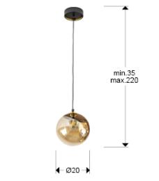 Colgante DARK ø20- Schuller. Bombilla LED G9