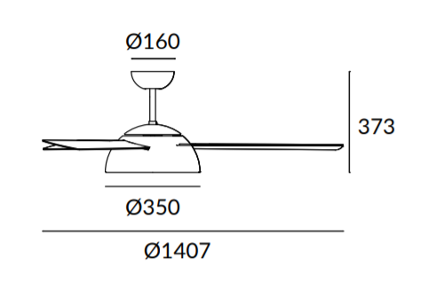 Medidas de ventilador Gregal Leds-c4
