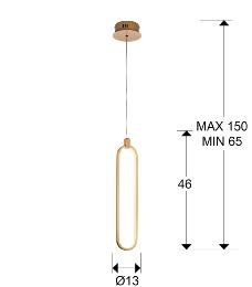Colgante Colette Schuller - Oro rosa 13cm Ø. LED