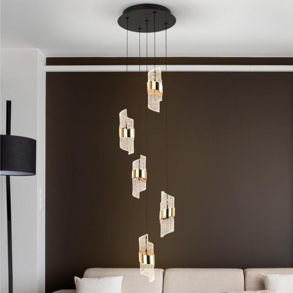 ILIADA- LAMPARA 5L NEGRO-ORO D30 - SCHULLER