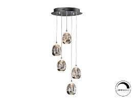 Lámpara Rocio Schuller - 5 Colgantes cromo LED