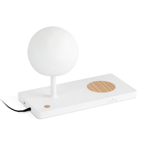 Sobremesa NIKO GLASS Con cargador movil blanco Faro