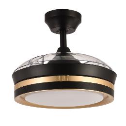 Ventilador Viper Mini Negro Oro Fabrilamp - Motor DC Ø91cm