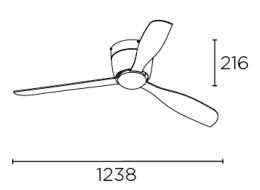 Ventilador Bora Leds-c4 - Motor DC y luz LED. 123cm. Ø.