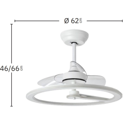 Ventilador CHOM Blanco - Fabrilamp. Motor DC Ø62cm