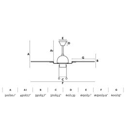Ventilador CUBA Oro viejo - Faro Ø132cm