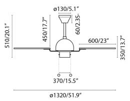 Ventilador CUBA Oro viejo - Faro Ø132cm