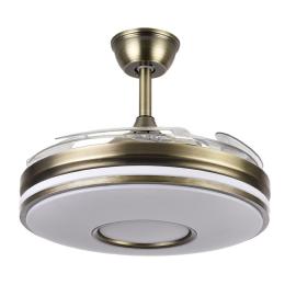 Ventilador DANI Oro envejecido 4 Aspas - Fabrilamp. Motor DC Ø108cm
