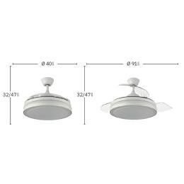 Ventilador ESPARTA MINI Plata Fabrilamp - Motor DC Ø40-91cm