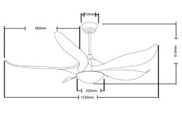 Ventilador Noro Cristal Record - Blanco Motor DC 132cm